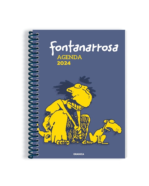 Fontanarrosa, agenda anillada azul, 2024